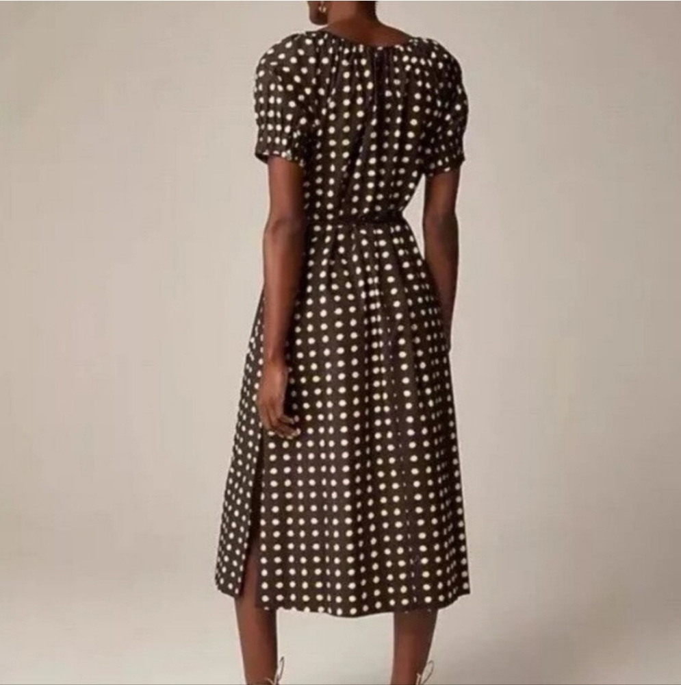 J. Crew Black and White Polka Dot Midi Dress - Picture 2 of 8